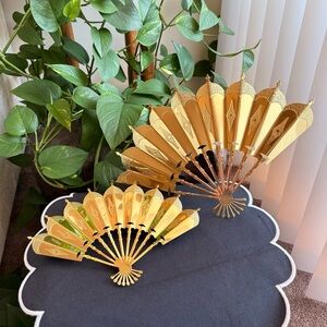 Home Interior Brass Fan Set